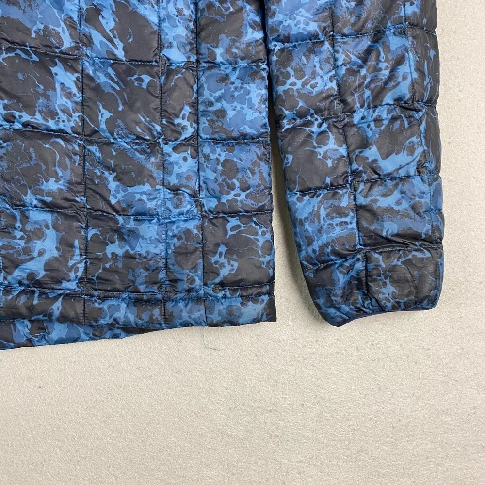 The North Face Mens Thermoball Puffer Jacket Large Blue Camo